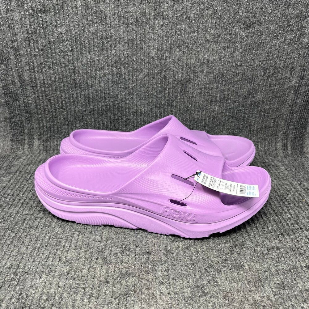 NEW Hoka One One Ora Recovery Slide 3 Violet‎ Bloom Purple Sandals Men’s 12